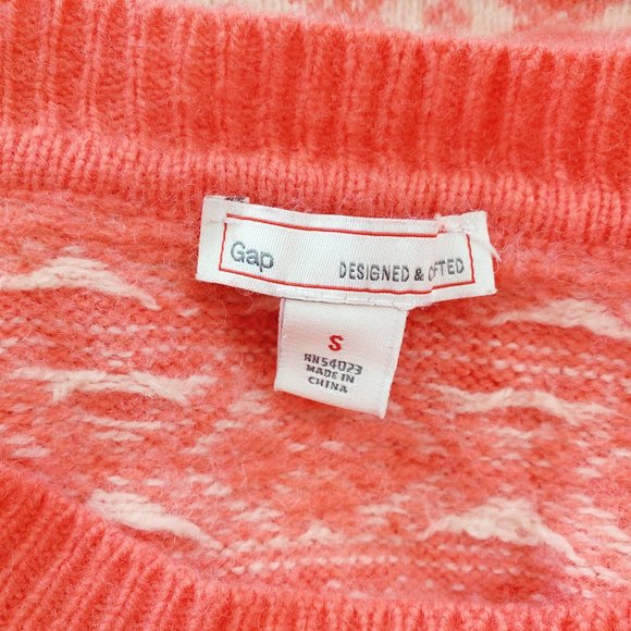 GAP Lambs Wool Knit Sweater Salmon S - Picture 4 of 5